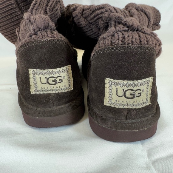 UGG Classic Cardy Brown Argyle Knit Sweater Boots size 8 with Box - Picture 10 of 12